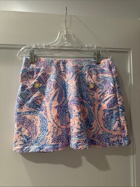 Lily Pulitzer Pink & Blue Paisley Mini Skirt
